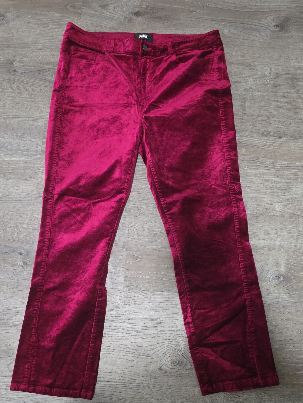 PAIGE Velvet Pants in Deep Burgundy